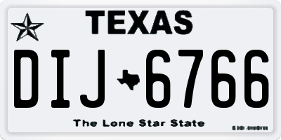 TX license plate DIJ6766