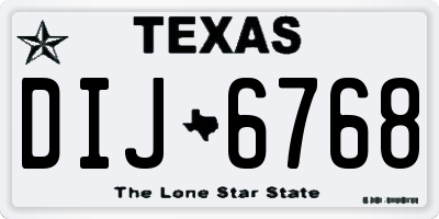 TX license plate DIJ6768