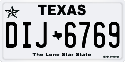TX license plate DIJ6769