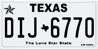 TX license plate DIJ6770