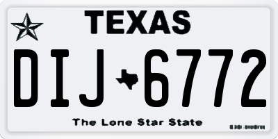 TX license plate DIJ6772