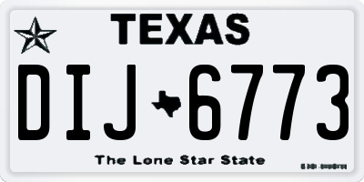 TX license plate DIJ6773