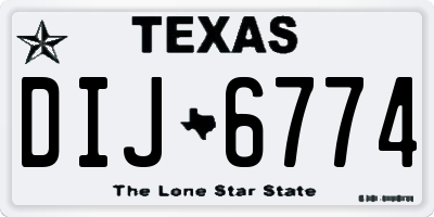 TX license plate DIJ6774