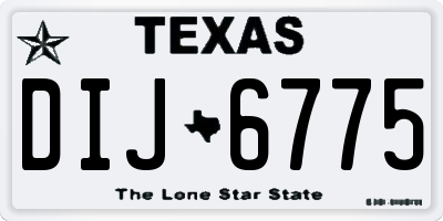 TX license plate DIJ6775