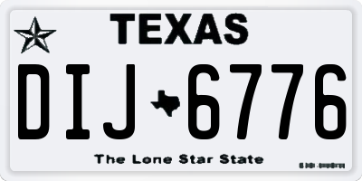 TX license plate DIJ6776