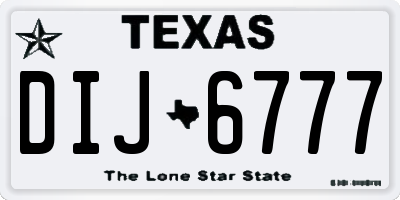 TX license plate DIJ6777
