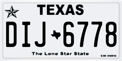 TX license plate DIJ6778