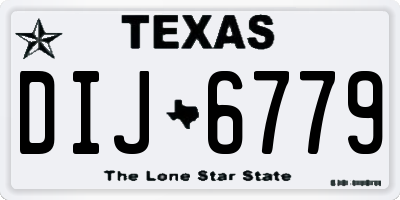 TX license plate DIJ6779
