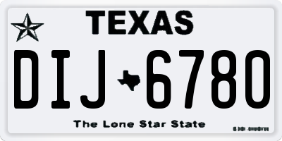 TX license plate DIJ6780