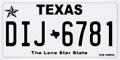 TX license plate DIJ6781