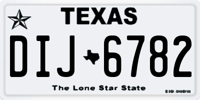 TX license plate DIJ6782