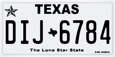 TX license plate DIJ6784