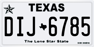 TX license plate DIJ6785