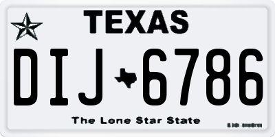 TX license plate DIJ6786