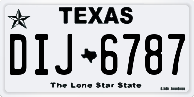 TX license plate DIJ6787