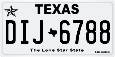 TX license plate DIJ6788