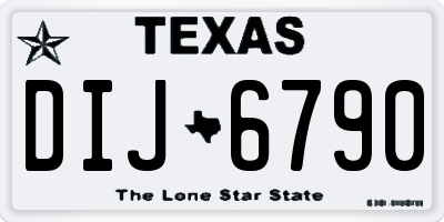 TX license plate DIJ6790