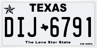 TX license plate DIJ6791