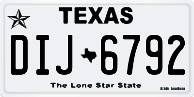 TX license plate DIJ6792