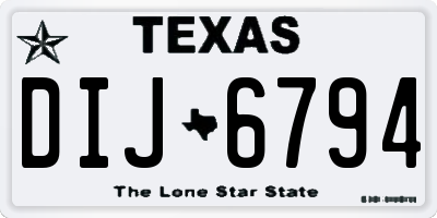 TX license plate DIJ6794