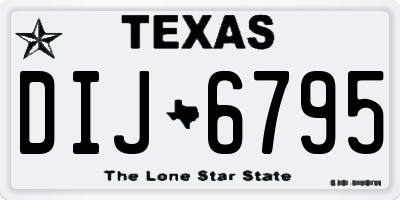 TX license plate DIJ6795