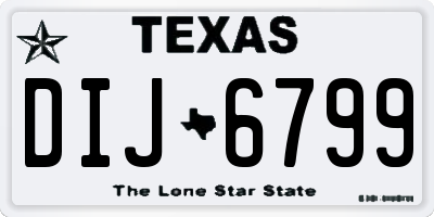 TX license plate DIJ6799