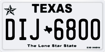 TX license plate DIJ6800