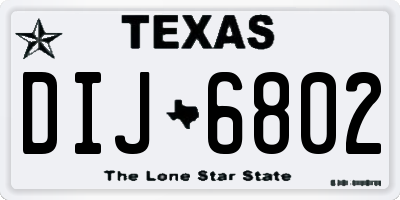 TX license plate DIJ6802
