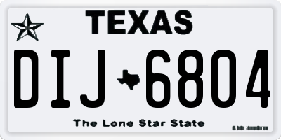 TX license plate DIJ6804
