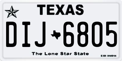 TX license plate DIJ6805