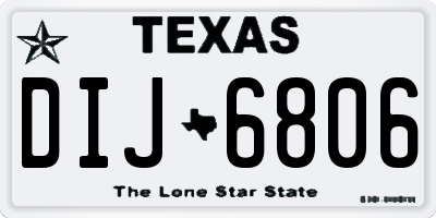 TX license plate DIJ6806