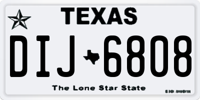 TX license plate DIJ6808