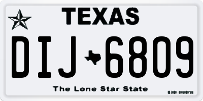 TX license plate DIJ6809