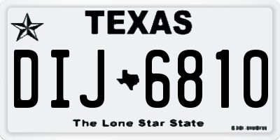TX license plate DIJ6810