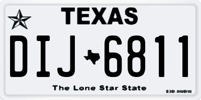 TX license plate DIJ6811