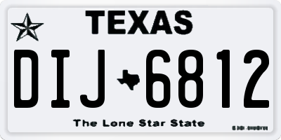 TX license plate DIJ6812