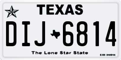 TX license plate DIJ6814