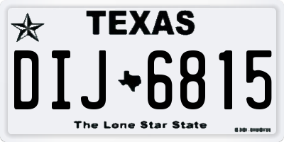 TX license plate DIJ6815