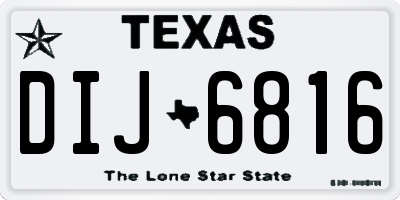 TX license plate DIJ6816