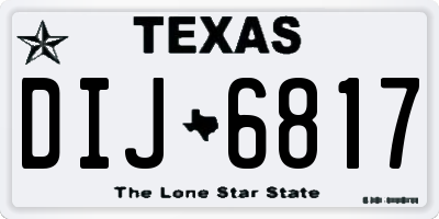 TX license plate DIJ6817