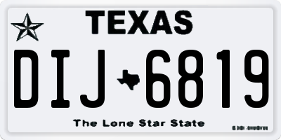 TX license plate DIJ6819