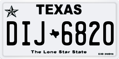 TX license plate DIJ6820