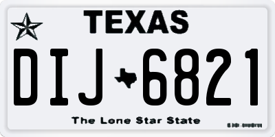 TX license plate DIJ6821