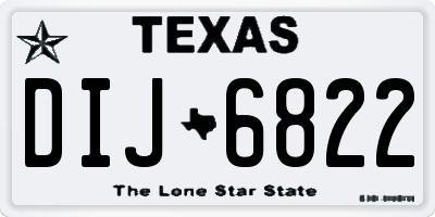 TX license plate DIJ6822