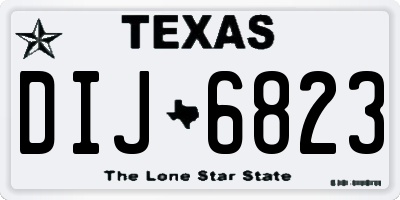 TX license plate DIJ6823