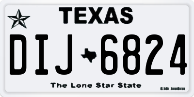 TX license plate DIJ6824