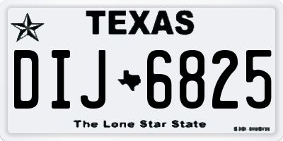 TX license plate DIJ6825