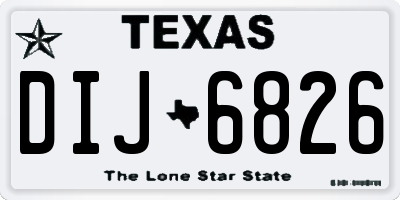 TX license plate DIJ6826
