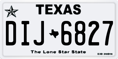 TX license plate DIJ6827