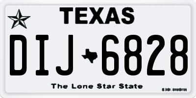 TX license plate DIJ6828